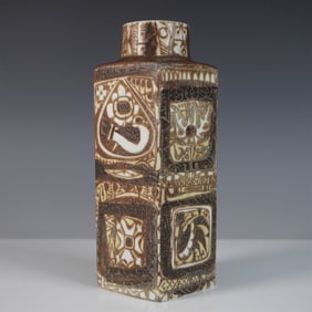 Royal Copenhagen Baca Faience Square Vase
