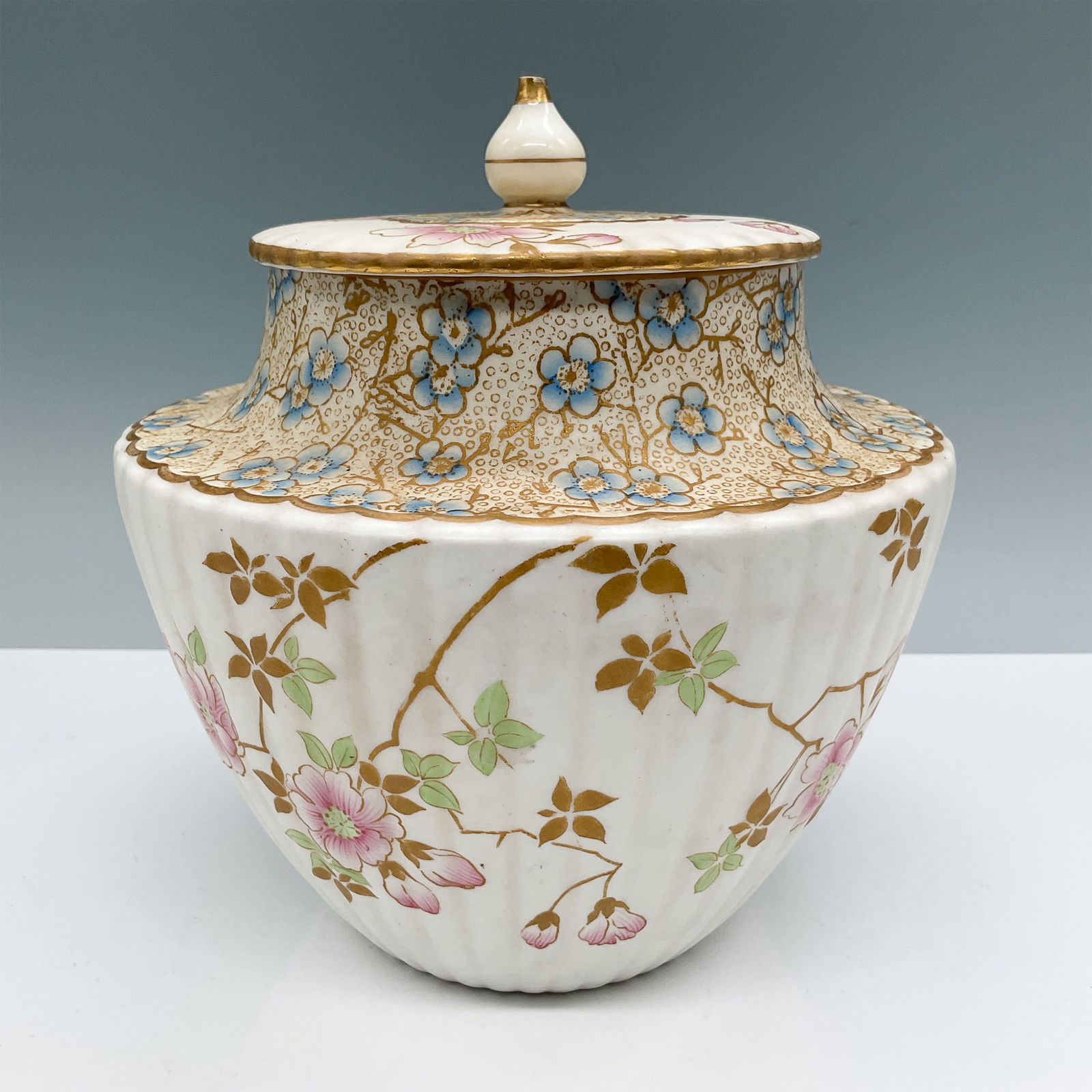 Doulton Burslem Lidded Jar, Floral Motif (1 of 4)
