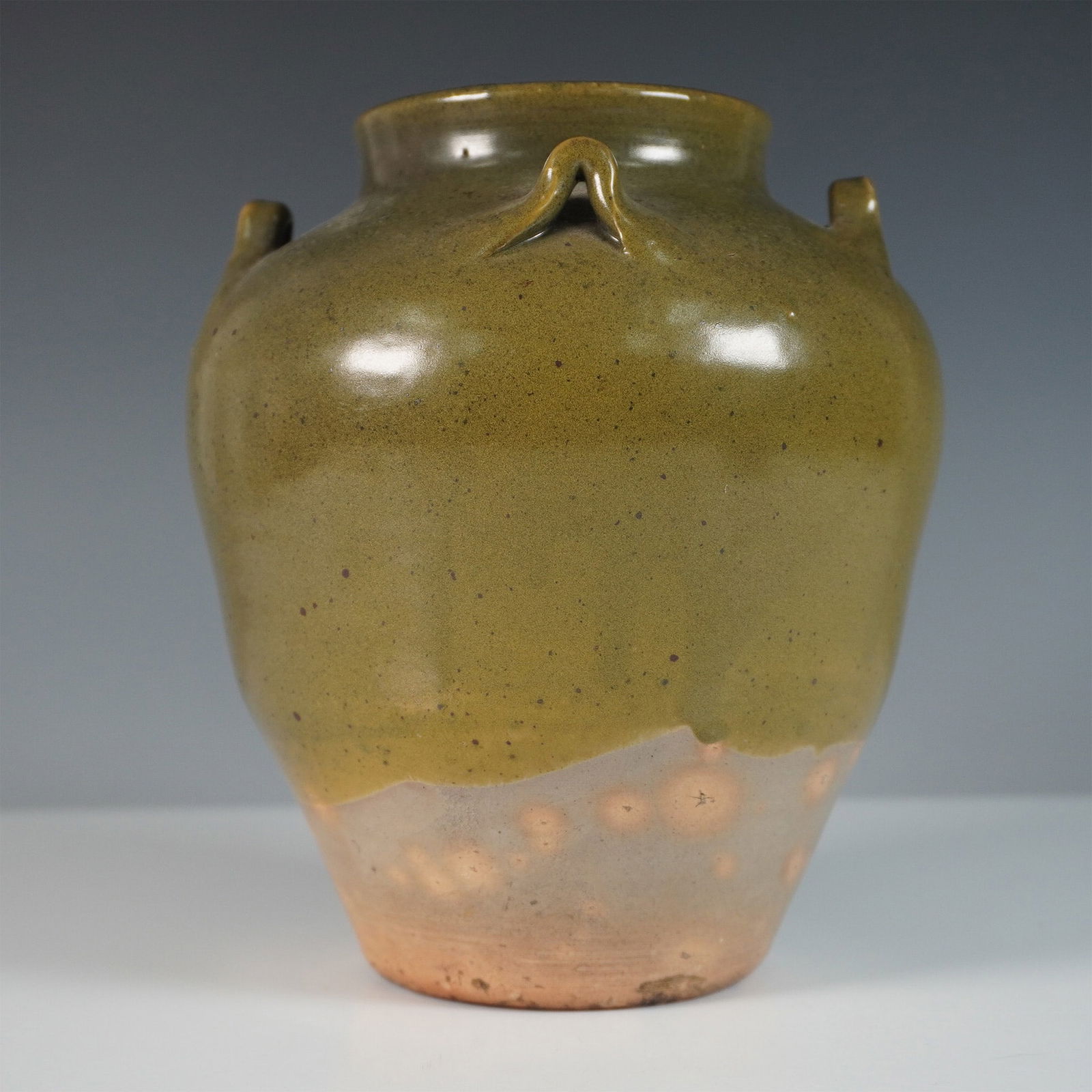 Jugtown Pottery Stoneware Vase, Green Glaze (1 of 6)