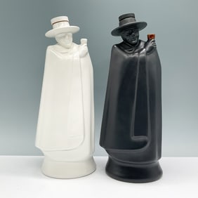 2pc Wedgwood Sandeman Moonstone & Commemorative Decanters