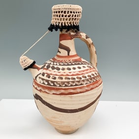 Vintage Handcrafted Ceramic Pitcher, Signed Liban