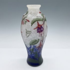 Daum Nancy Vase, Fuchsia Flowers, Art Nouveau