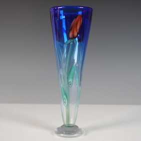 Vandermark Doug Merritt Art Glass Tulip Vase