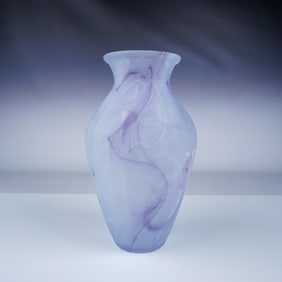Frosted Purple Swirl Glass Vase