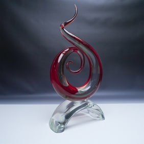 Formia Murano LE Abstract Art Glass Sculpture, Signed