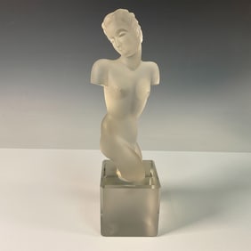 Attriubited to Eleon Von Rommel Glass Sculpture, Nude Torso