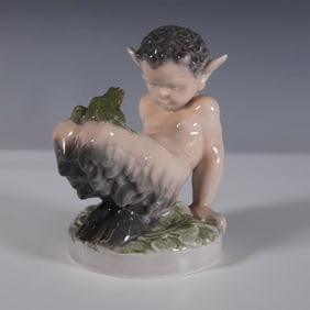 Royal Copenhagen Figurine, Faun with Frog