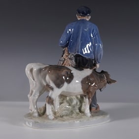 Royal Copenhagen Porcelain Figurine, Boy with Calves