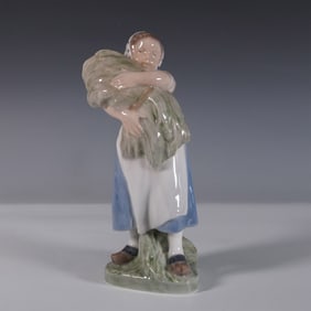 Royal Copenhagen Porcelain Figurine, Girl with Wheat