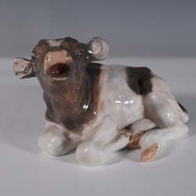 Royal Copenhagen Porcelain Figurine, Lying Calf