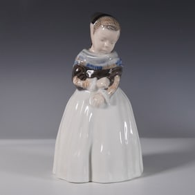 Royal Copenhagen Porcelain Figurine, Standing Amager Girl