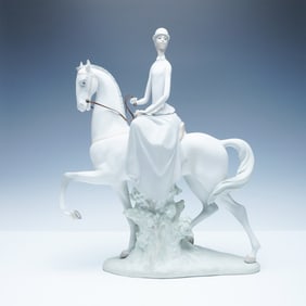 Nao by Lladro Porcelain Figurine, Female Equestrian
