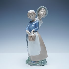 NAO by Lladro Porcelain Figurine, Goody Basket
