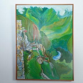 Marius Sznajderman, Acrylic on Canvas, Machu Picchu Wall, Signed