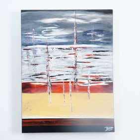 Daniel Kerouac, Oil on Canvas, Tempete a la Plage, Signed