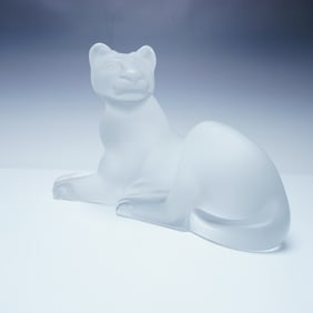 Lalique Frosted Crystal Simba Lioness Sculpture