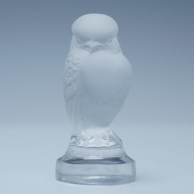 Lalique France Frosted Crystal Sparrow Figurine