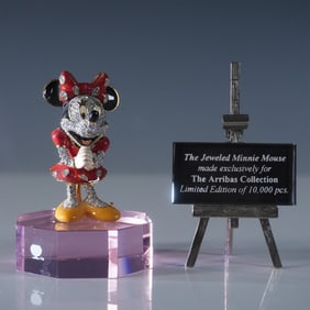 3pc Arribas Brothers Swarovski Figurine, Minnie Mouse