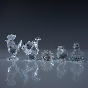 5pc Swarovski Crystal Animal Figurine Lot