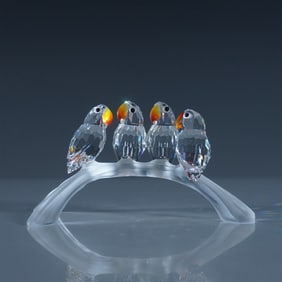 Swarovski Crystal Figurine, Lovebirds