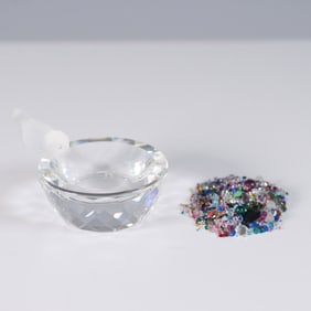 2pc Swarovski Crystal Bird Trinket Dish with Faceted Base and Loose Stones