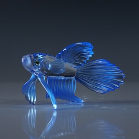 Swarovski Crystal Siamese Fighting Fish Blue Figurine