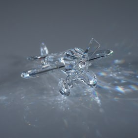 Swarovski Silver Crystal Figurine, Airplane