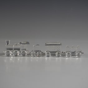 4pc Swarovski Crystal Train Set with Original Boxes