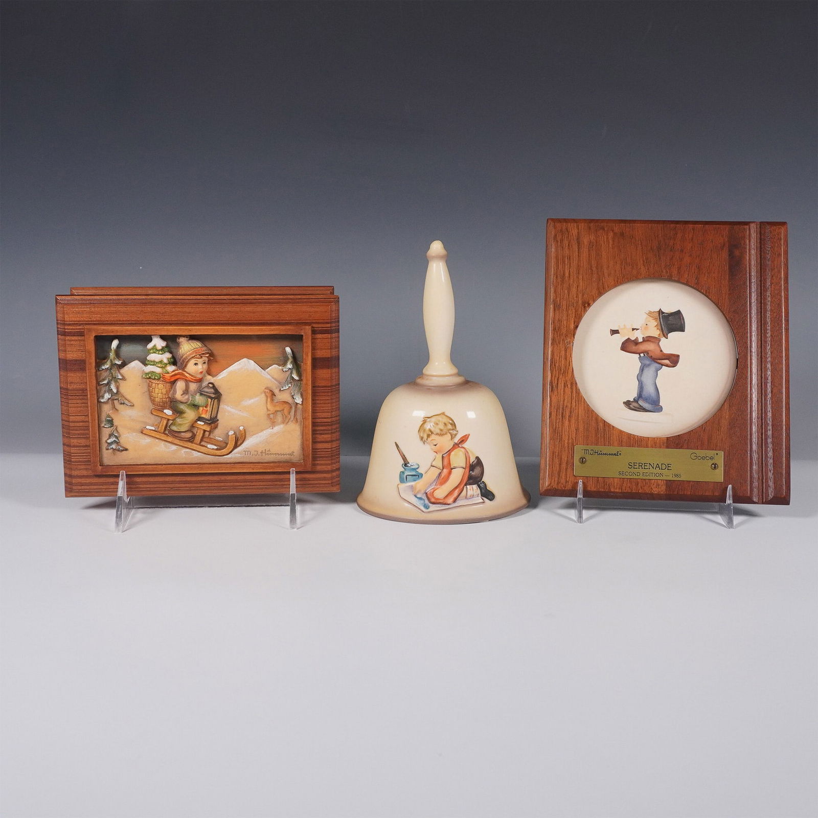 3pc Goebel Hummel Collectibles - 1987 Bell, Serenade Plaque, & Music Box (1 of 5)