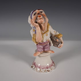 Capodimonte Porcelain Figurine, Man with Basket