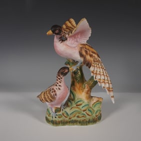 Occupied Japan Porcelain Figurine of Two Birds