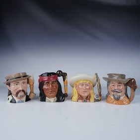 4pc Royal Doulton Large Character Jugs, Wild West
