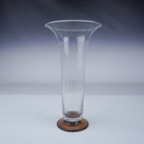 Vintage Glass Trumpet-Shaped Vase