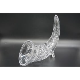 Cut Glass Cornucopia Vase