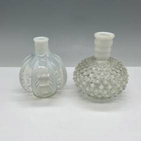 2pc Fenton Hobnail and Opalescent Perfume Bottles