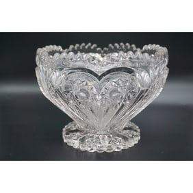Cut Glass Footed Bowl, Hearth Pattern
