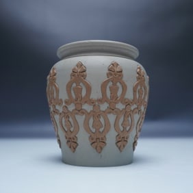 Doulton Silicon Lambeth Stoneware Vase with Relief Design
