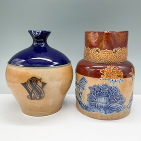 2pc Doulton Lambeth Stoneware Jugs