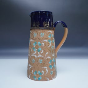 Royal Doulton Slaters Patent Water Jug with Pewter Lid