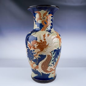 Colossal Ceramic Vase with Dragon Motif