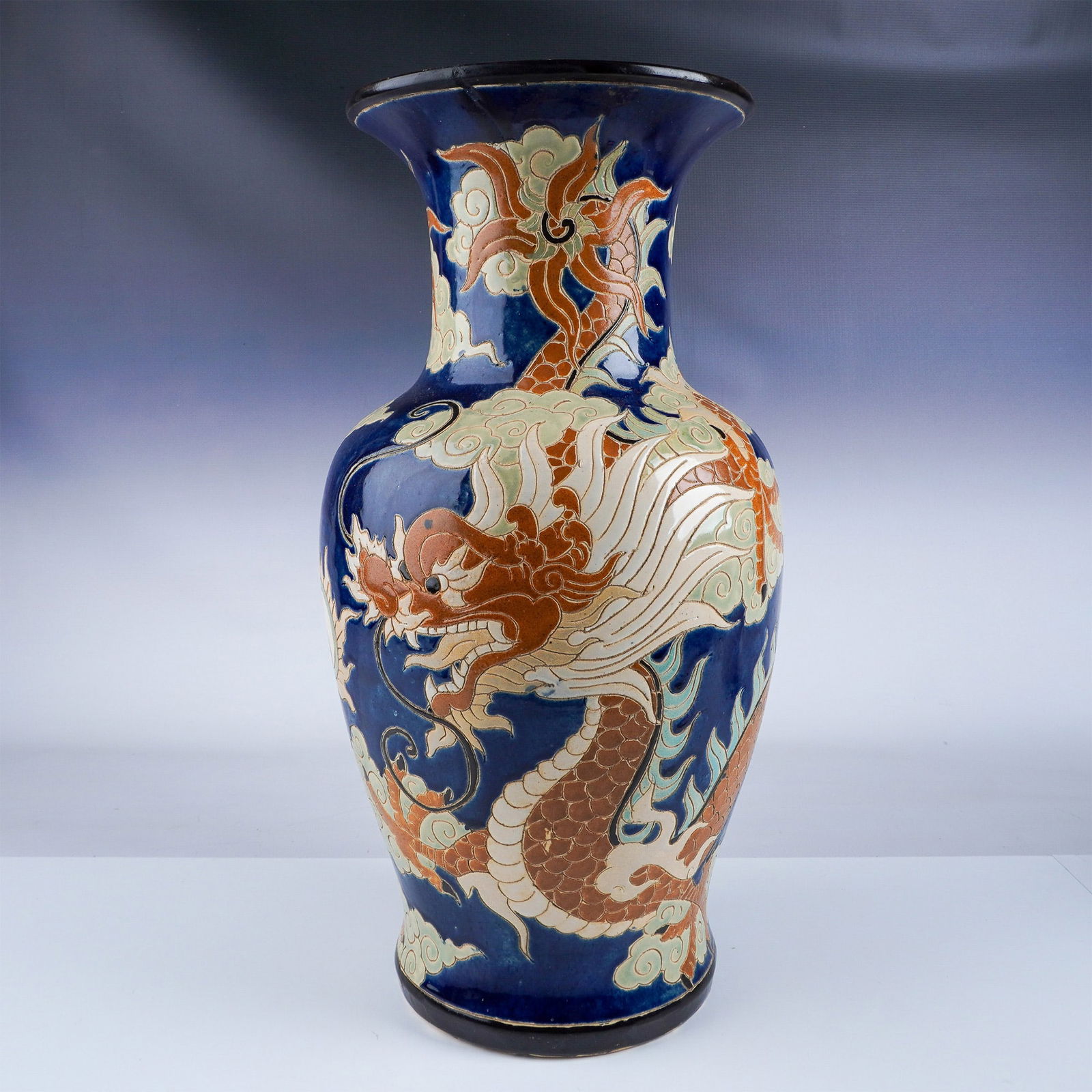 Colossal Ceramic Vase with Dragon Motif (1 of 7)