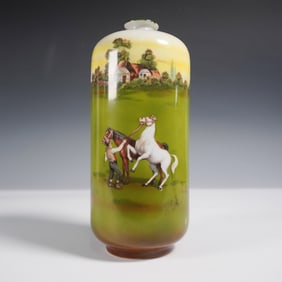 Royal Bayreuth Bavaria Hand-Painted Scenic Horse Vase