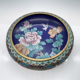 Cloisonne Bowl, Floral and Bird Motif
