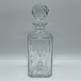 Cut Glass Decanter with Faceted Stopper