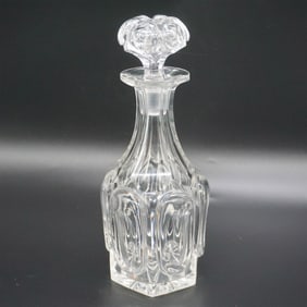 Cut Glass Decanter with Rose Stopper