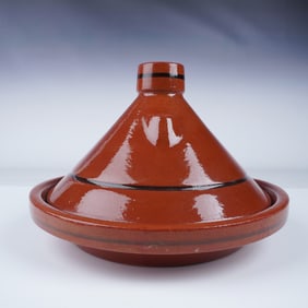 Moroccan-Style Ceramic Tagine with Glazed Finish