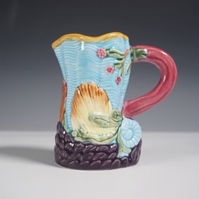 Majolica Ceramic Shell Creamer