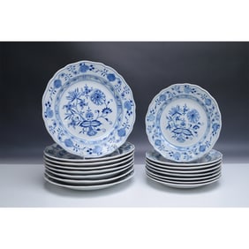 16pc Meissen Blue Onion Dinner and Salad Plates