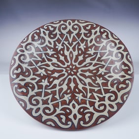 Hand Painted Mandala Moroccan Style Tray, Signed