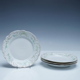 4pc German Porcelain Hand Painted Plates 1896